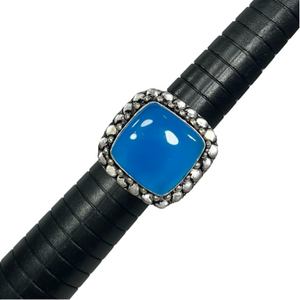 Blue Chalcedony 925 Gemstone Ring size 8.5